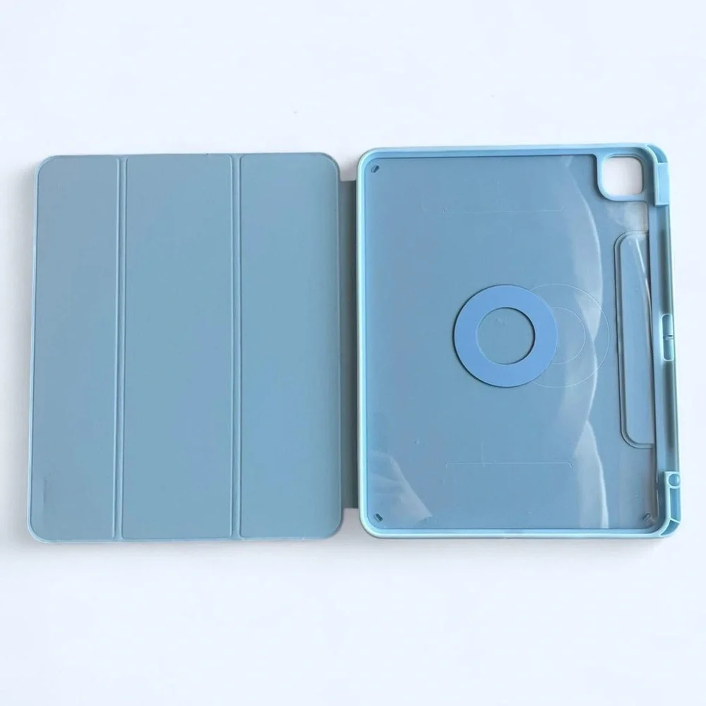 Light Blue iPad Case w Multi-Function Folio Cover + Hard Shell – 12.9 / 13 inch
